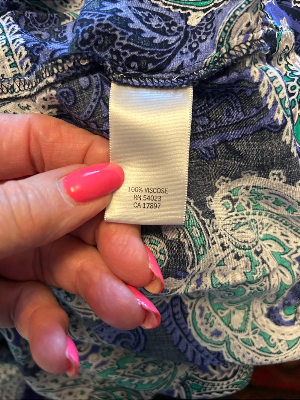 Banana Republic Navy Blue Paisley Mini Dress with Teal and White - Picture 5 of 6